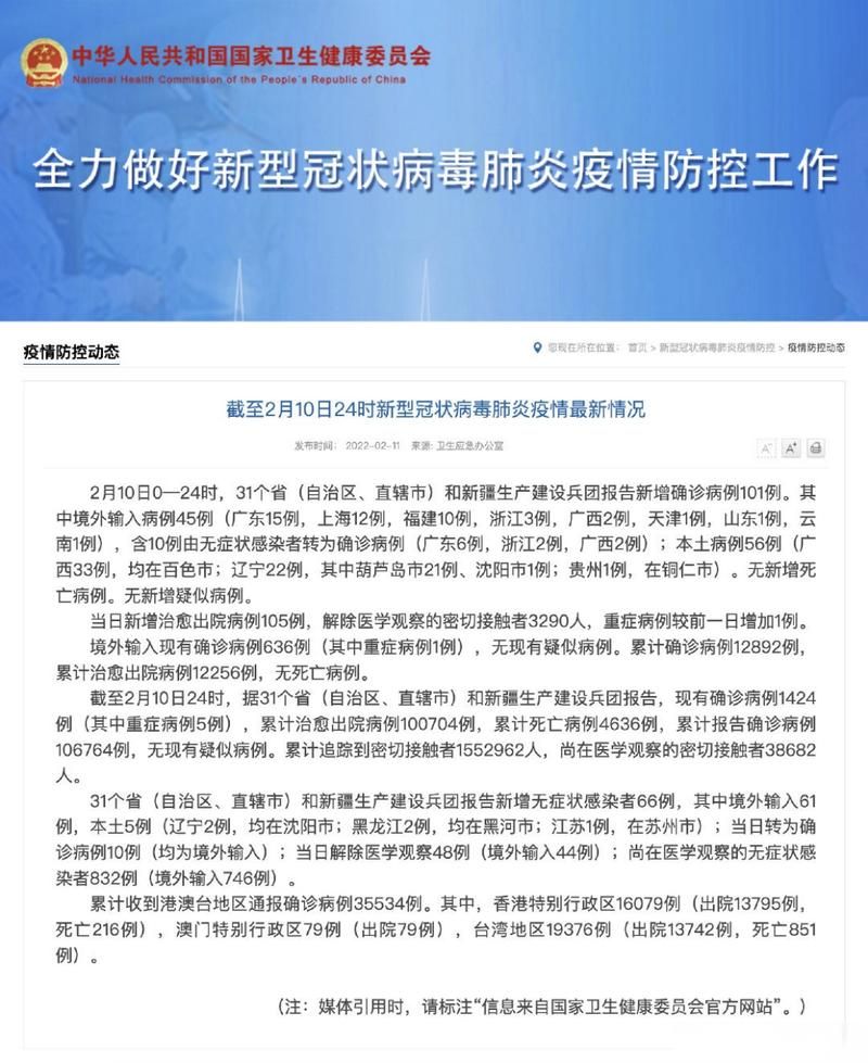2022年2月10日葫芦岛市新增确诊病例情况